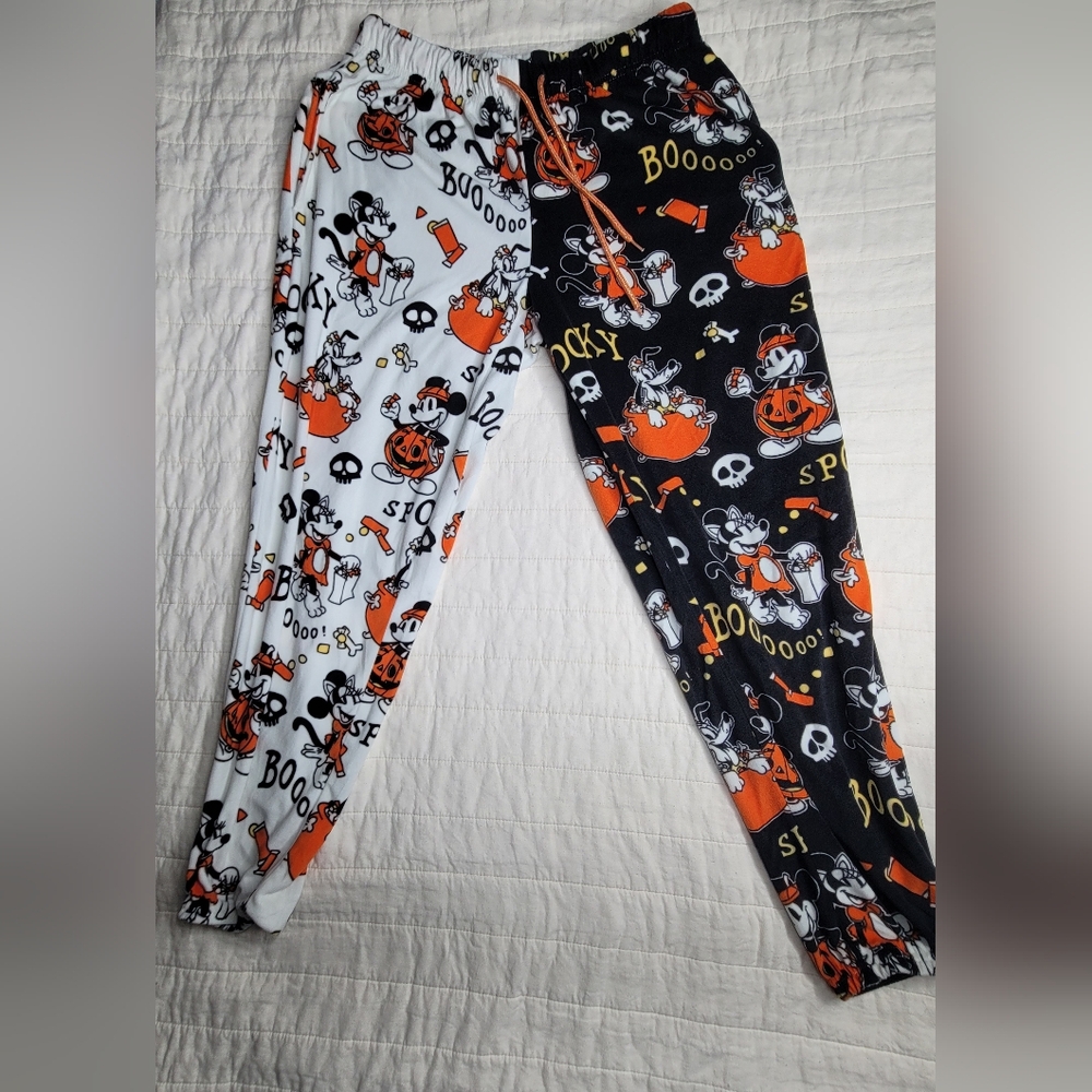 Disney Minnie Mickey Pluto Halloween Color block pajama pants Womens Medium